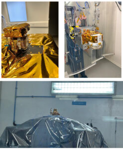 Tests de balance thermique, chocs, et vibrations subis par l’instrument LEES chez Mecano I&D à Toulouse