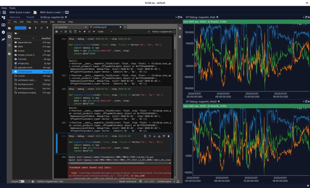 SciQLop screenshot with a notebook